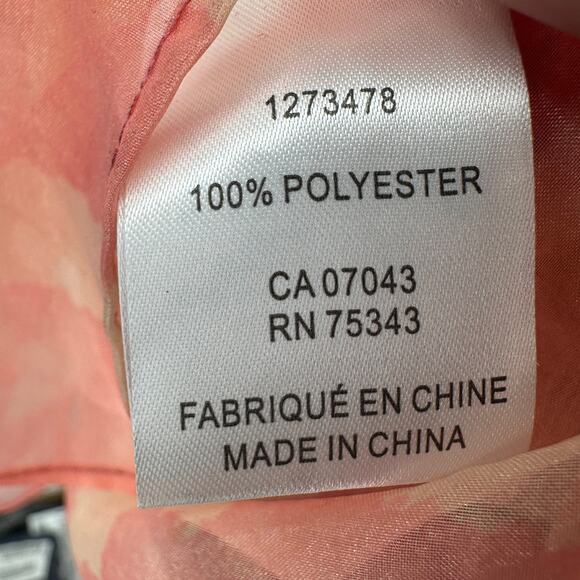 Rachel Zoe Semi-Sheer Button Up Shirt Sz M Pink Orange Animal Print Long Sleeves - Picture 7 of 9